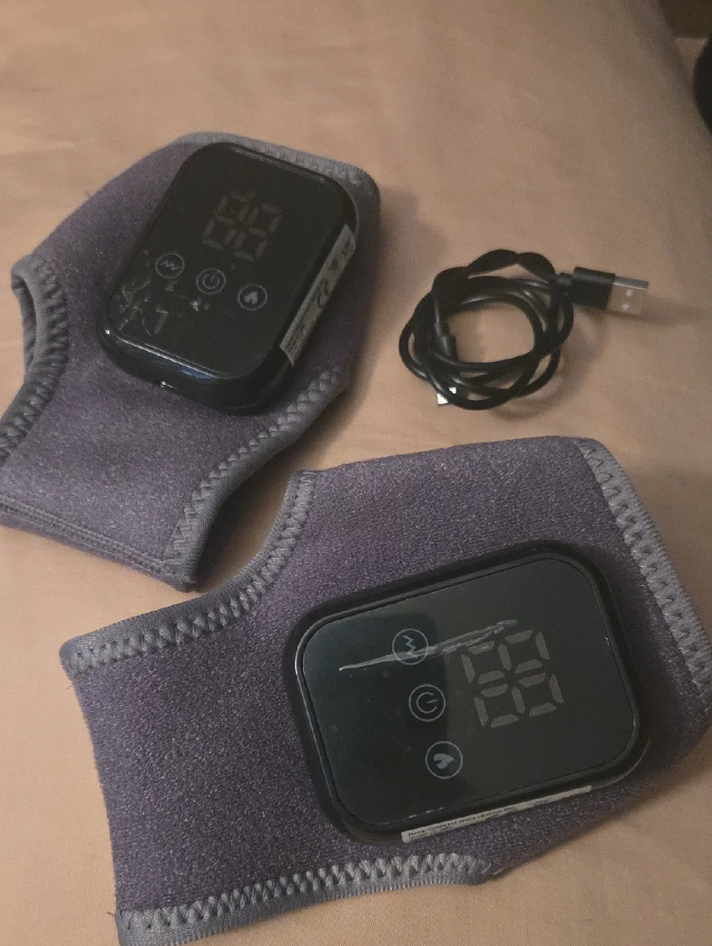 Portable Muscle Therapy Angel Bands with Digital TENS Control - Gray